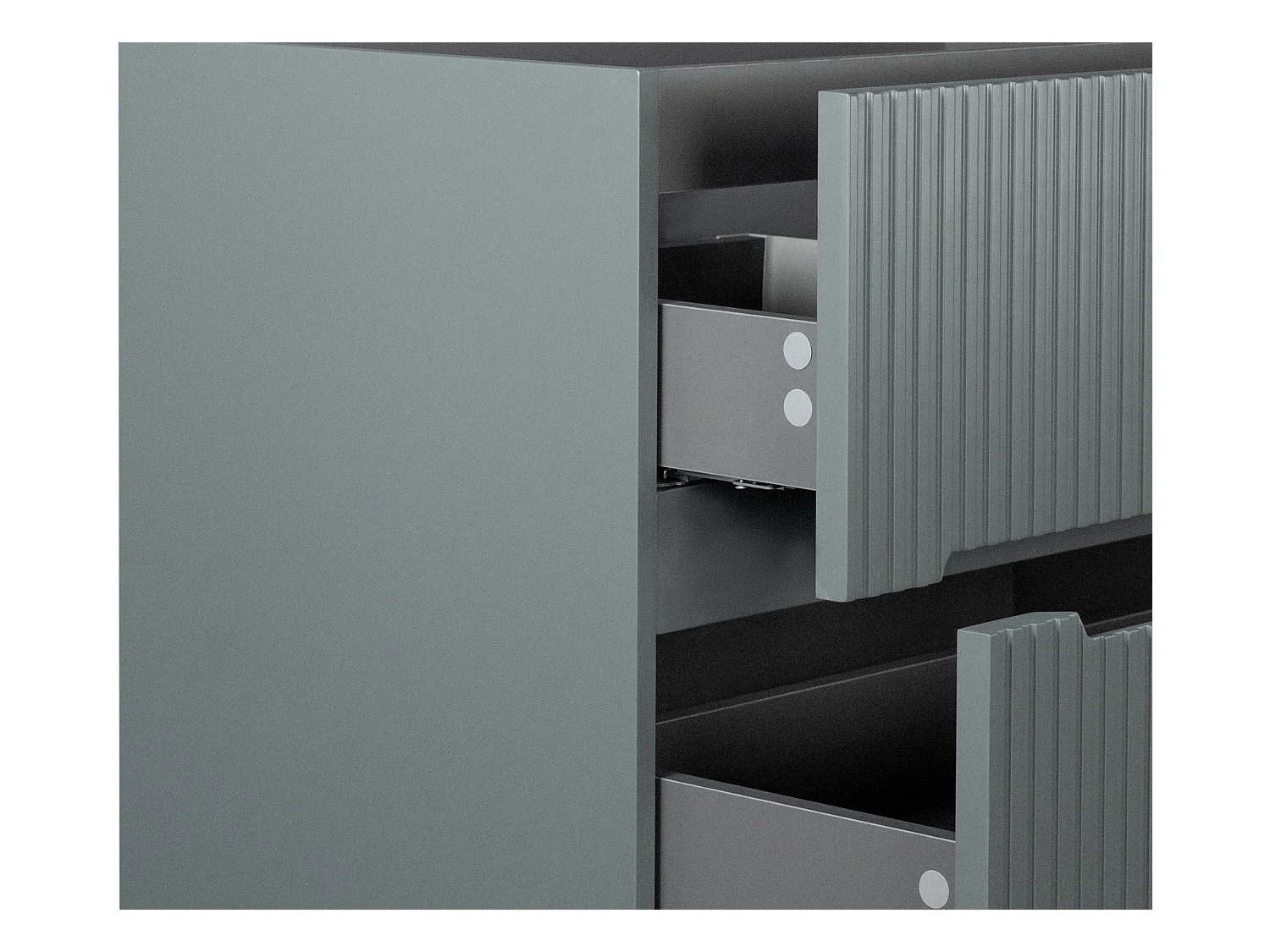 Ophængt badeværelsesmøbel med nedfældet håndvask - Stribet gråt - 80 cm - PAVANI