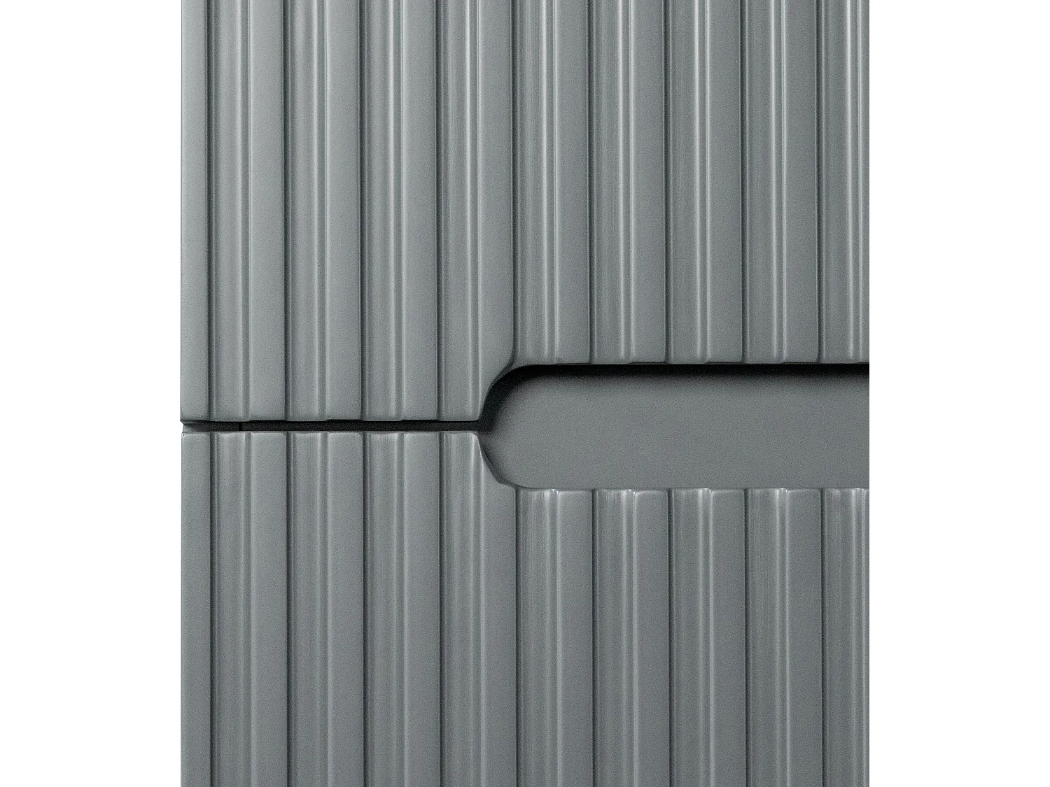 Meuble de salle de bain suspendu avec vasque à encastrer - Strié gris - 80 cm - PAVANI