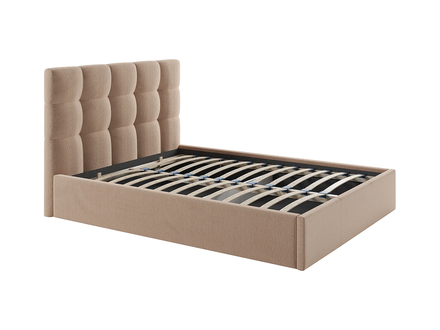 Lit coffre 140 x 190 cm - Velours - Beige - MIRDAL de Pascal Morabito