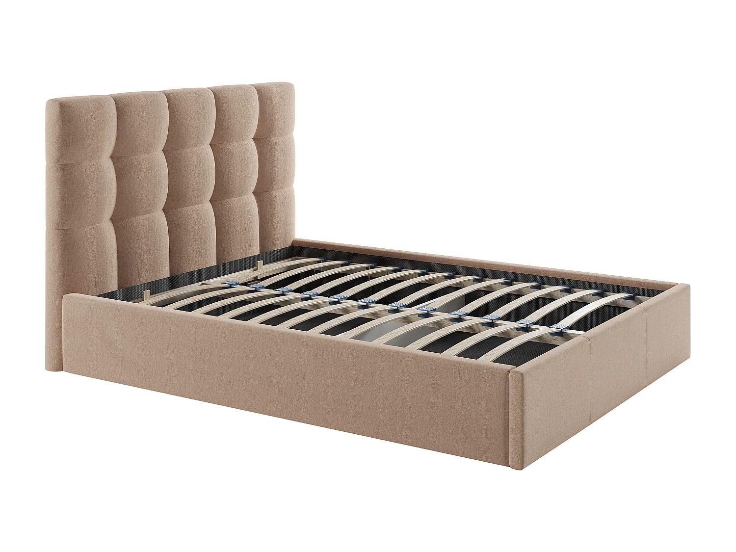 Bed met opbergruimte 140 x 190 cm - Fluweel - Beige - MIRDAL van Pascal Morabito