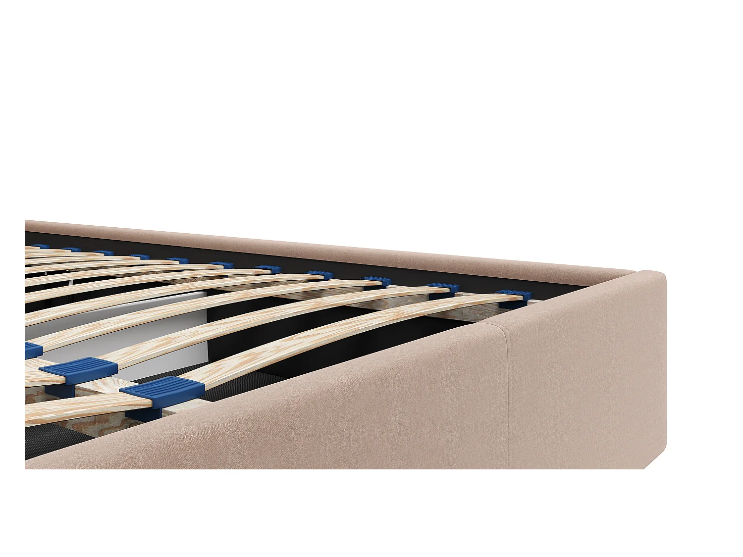 Łóżko ze skrzynią 160 x 200 cm - Welur - Beżowy - MIRDAL Pascala Morabito