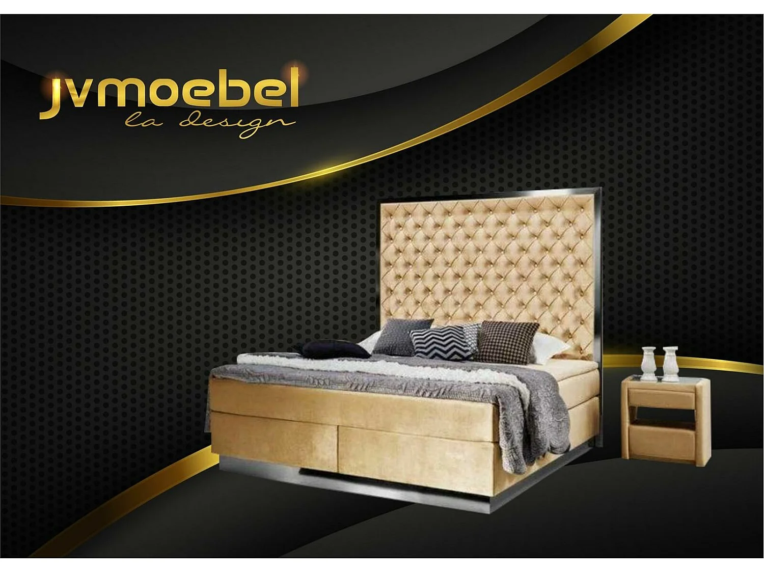 Boxspringbett Stoff Möbel Betten Bett Textil Schlafzimmer Design Chesterfield