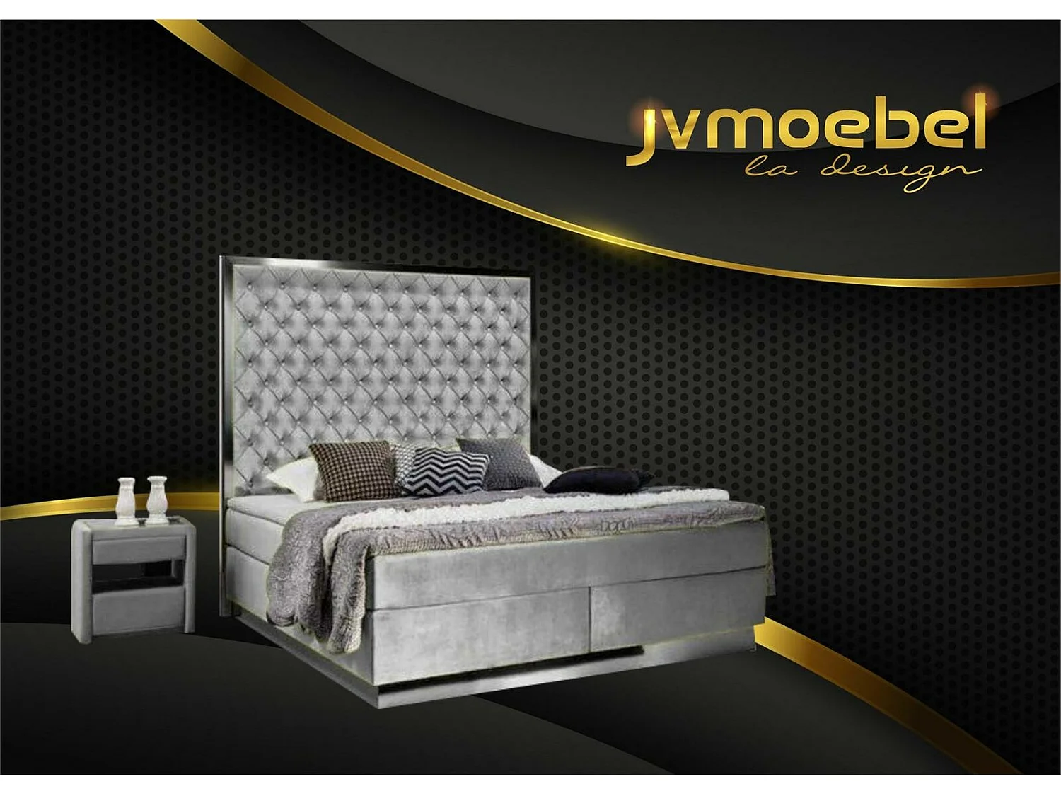 Boxspringbett Stoff Möbel Betten Bett Textil Schlafzimmer Design Chesterfield