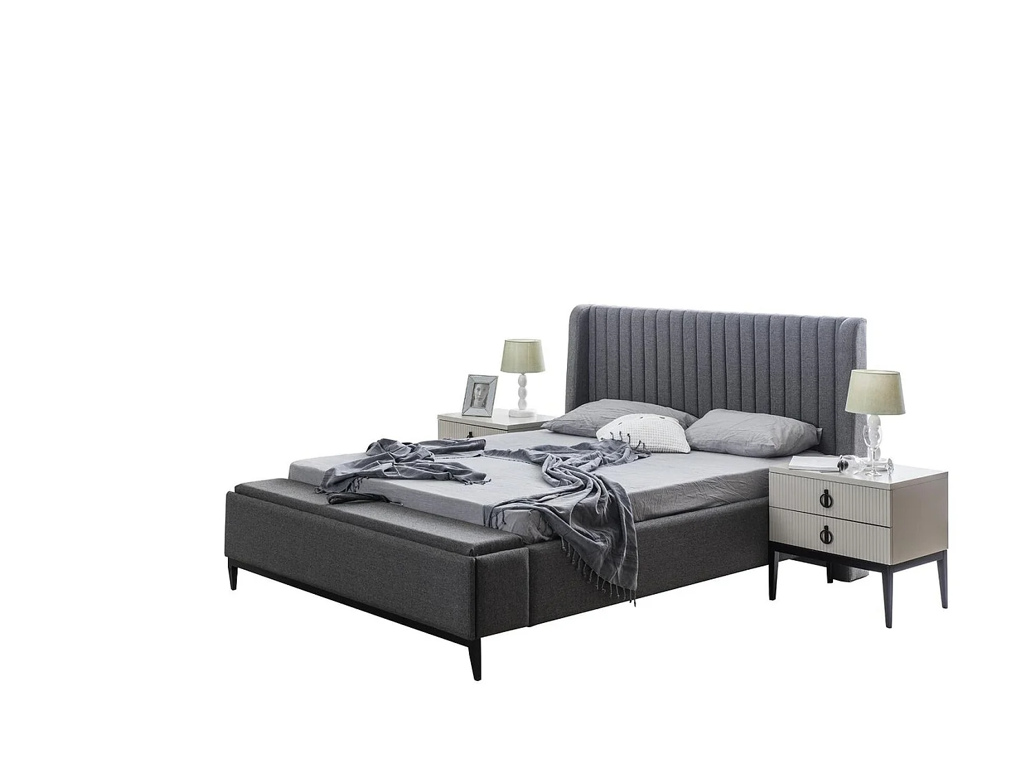Beleuchtetes Bett Design Doppelbett Betten Polster Schlafzimmer Möbel Hotel Neu