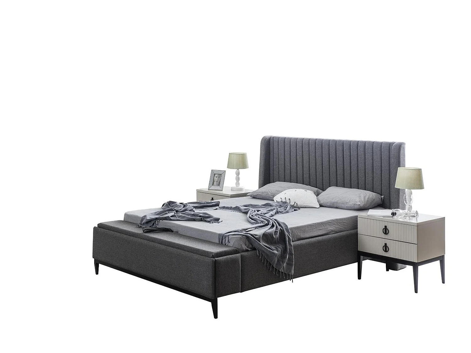 Beleuchtetes Bett Design Doppelbett Betten Polster Schlafzimmer Möbel Hotel Neu