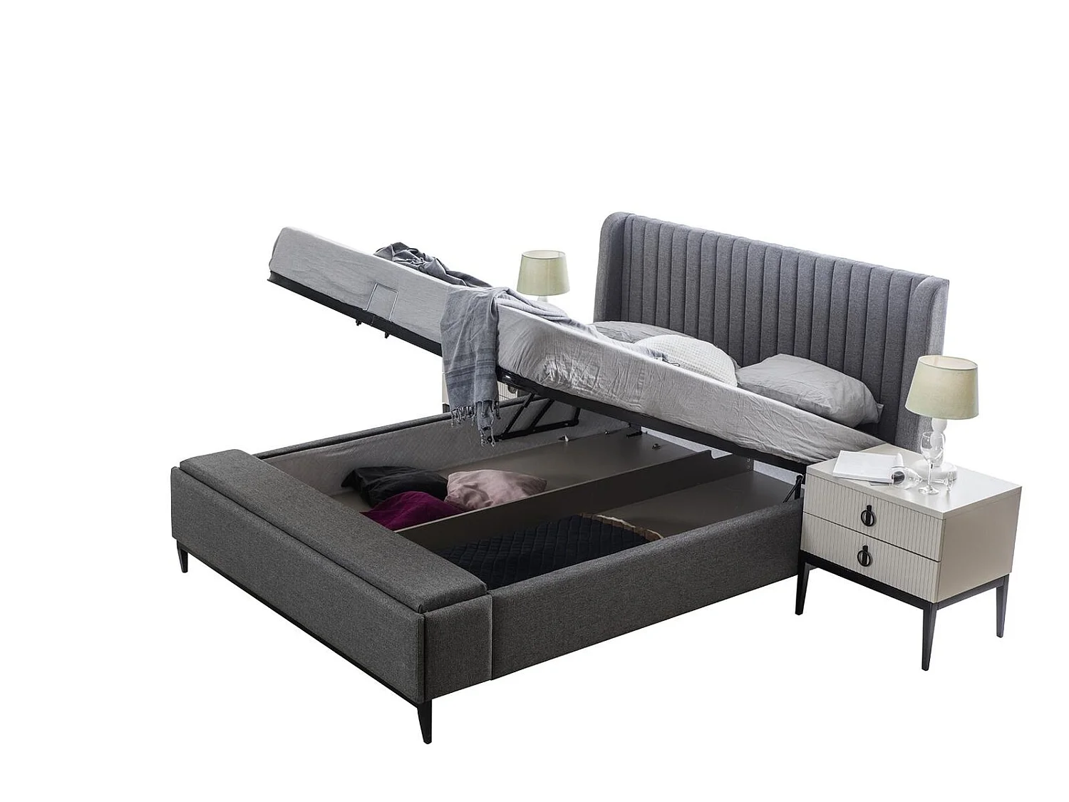 Beleuchtetes Bett Design Doppelbett Betten Polster Schlafzimmer Möbel Hotel Neu