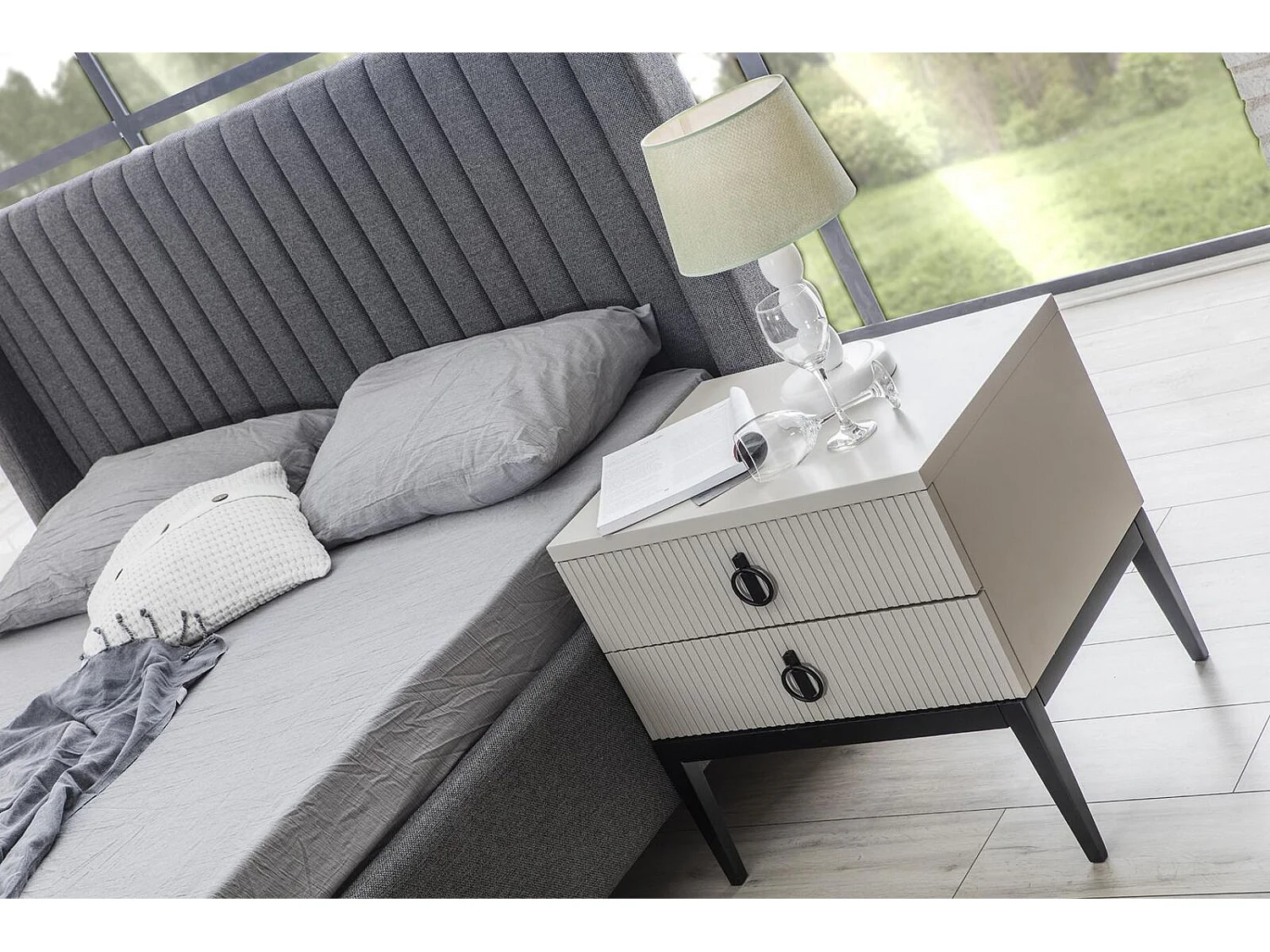 Beleuchtetes Bett Design Doppelbett Betten Polster Schlafzimmer Möbel Hotel Neu