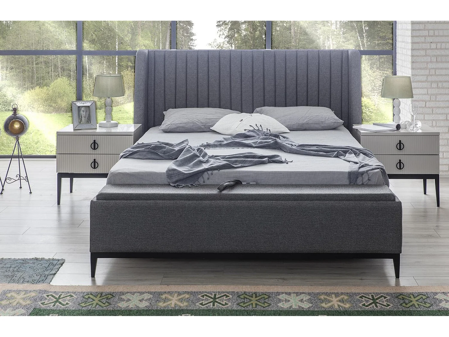 Beleuchtetes Bett Design Doppelbett Betten Polster Schlafzimmer Möbel Hotel Neu