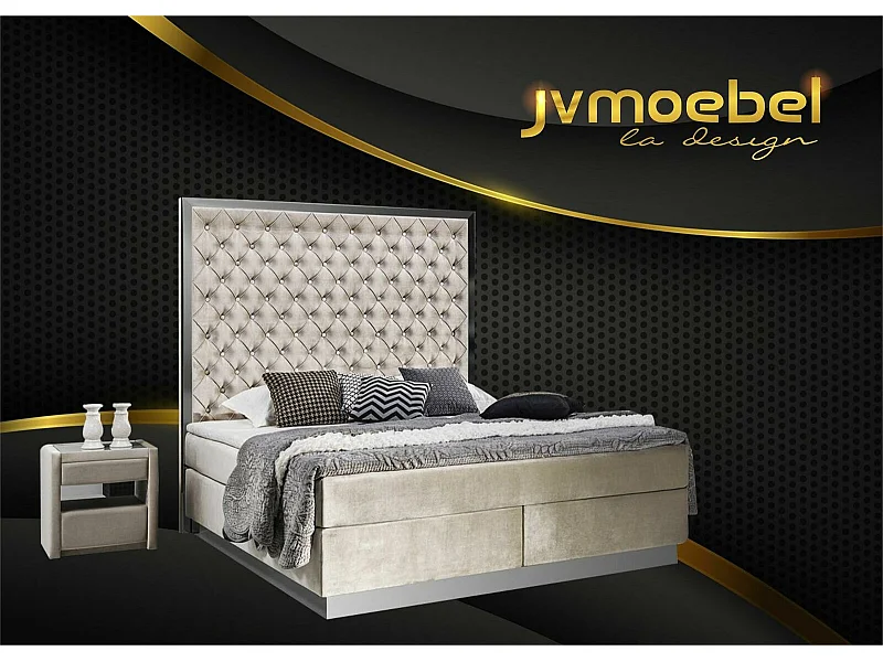 Komplettes Bett Boxspring Betten Luxus Design Schlafzimmer Möbel Edelstahl Neu