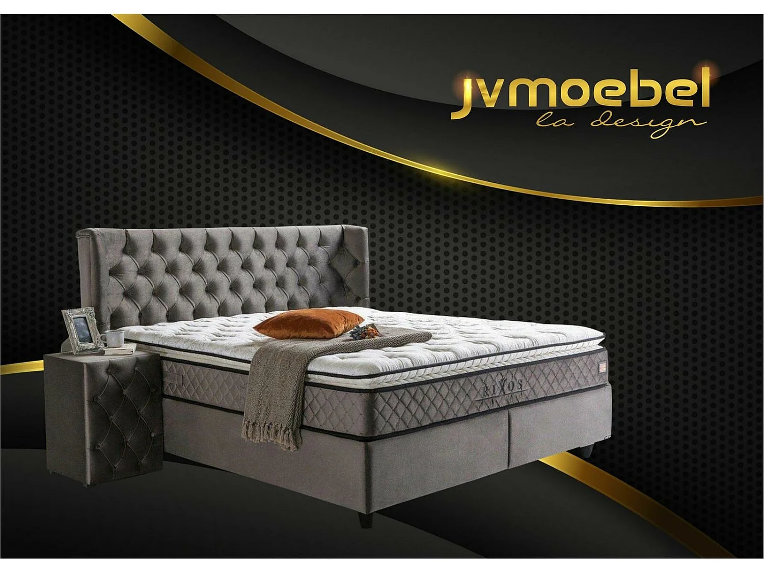 Bettgestell Stoff Möbel Luxus Modern Betten Bett Textil Schlafzimmer Design Neu