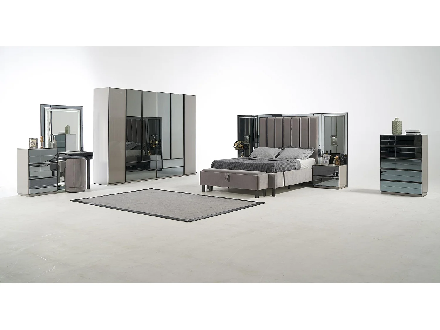 Design Sessel Luxus Ottomane Schminktisch Hocker Runder Polster Stuhl Braun Bank