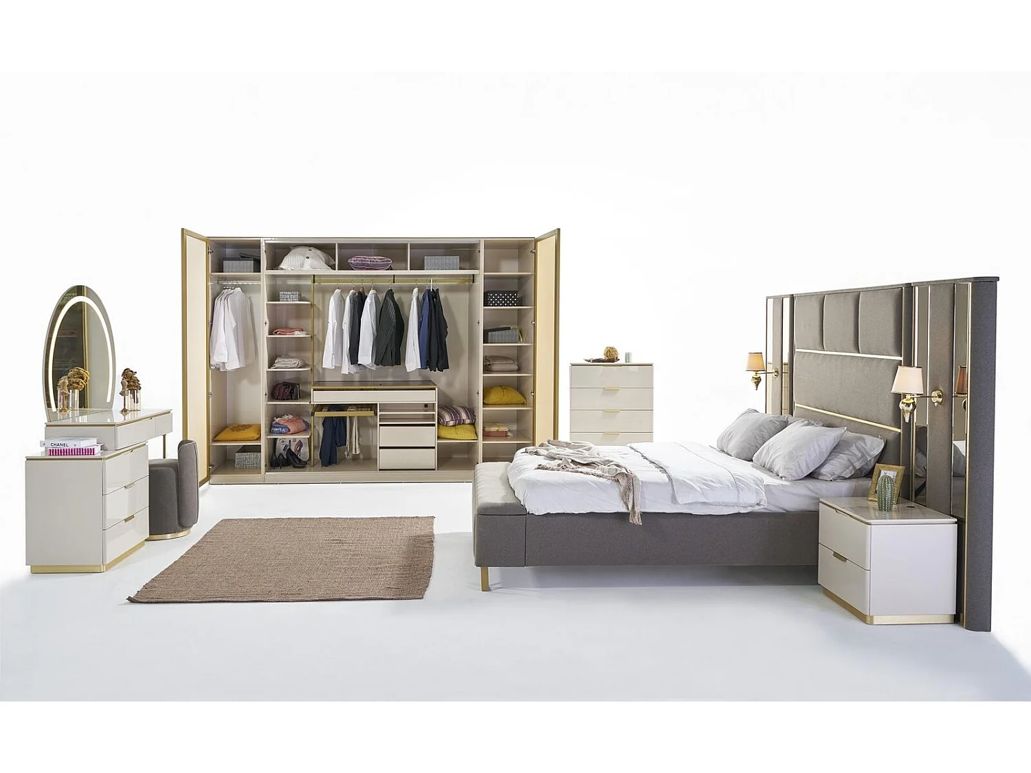 Design Sessel Luxus Ottomane Schminktisch Hocker Runder Polster Stuhl Neu Bank