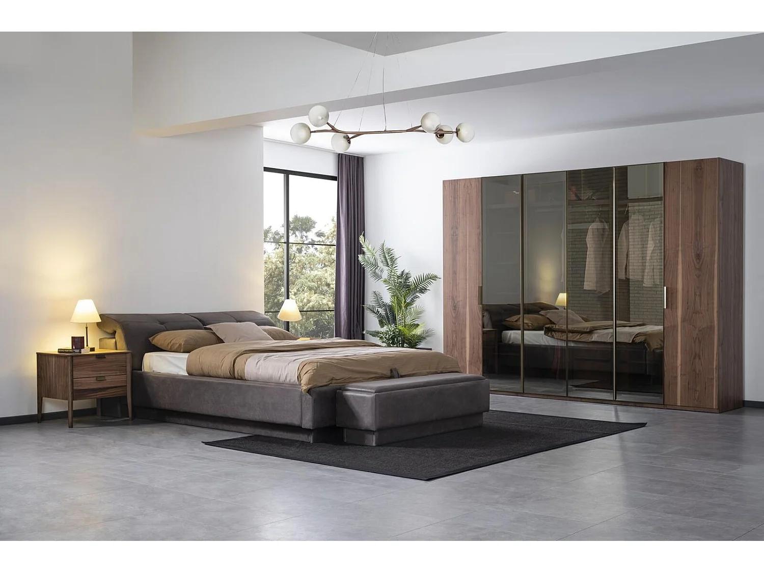 xxl Kleiderschrank hoch braun schlafzimmer Schränke Glasschrank holz moderne neu