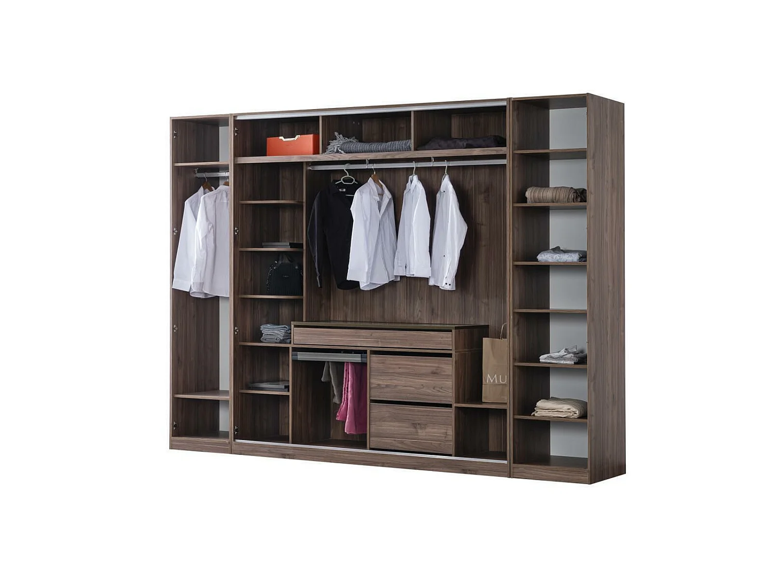 xxl Kleiderschrank hoch braun schlafzimmer Schränke Glasschrank holz moderne neu