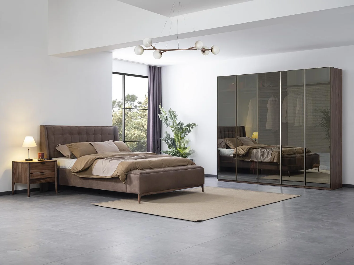 xxl Kleiderschrank hoch braun schlafzimmer Schränke Glasschrank holz moderne neu