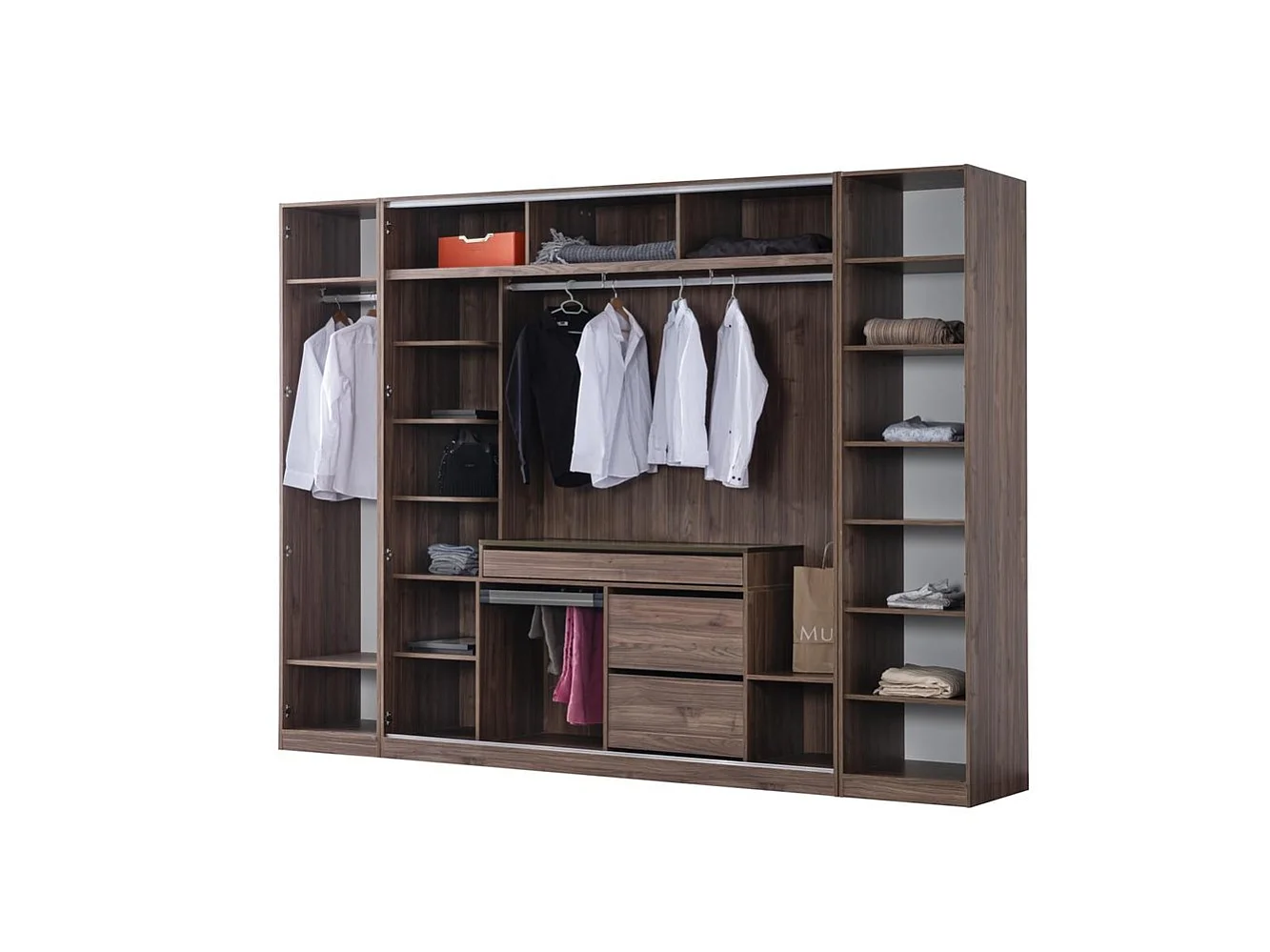 xxl Kleiderschrank hoch braun schlafzimmer Schränke Glasschrank holz moderne neu
