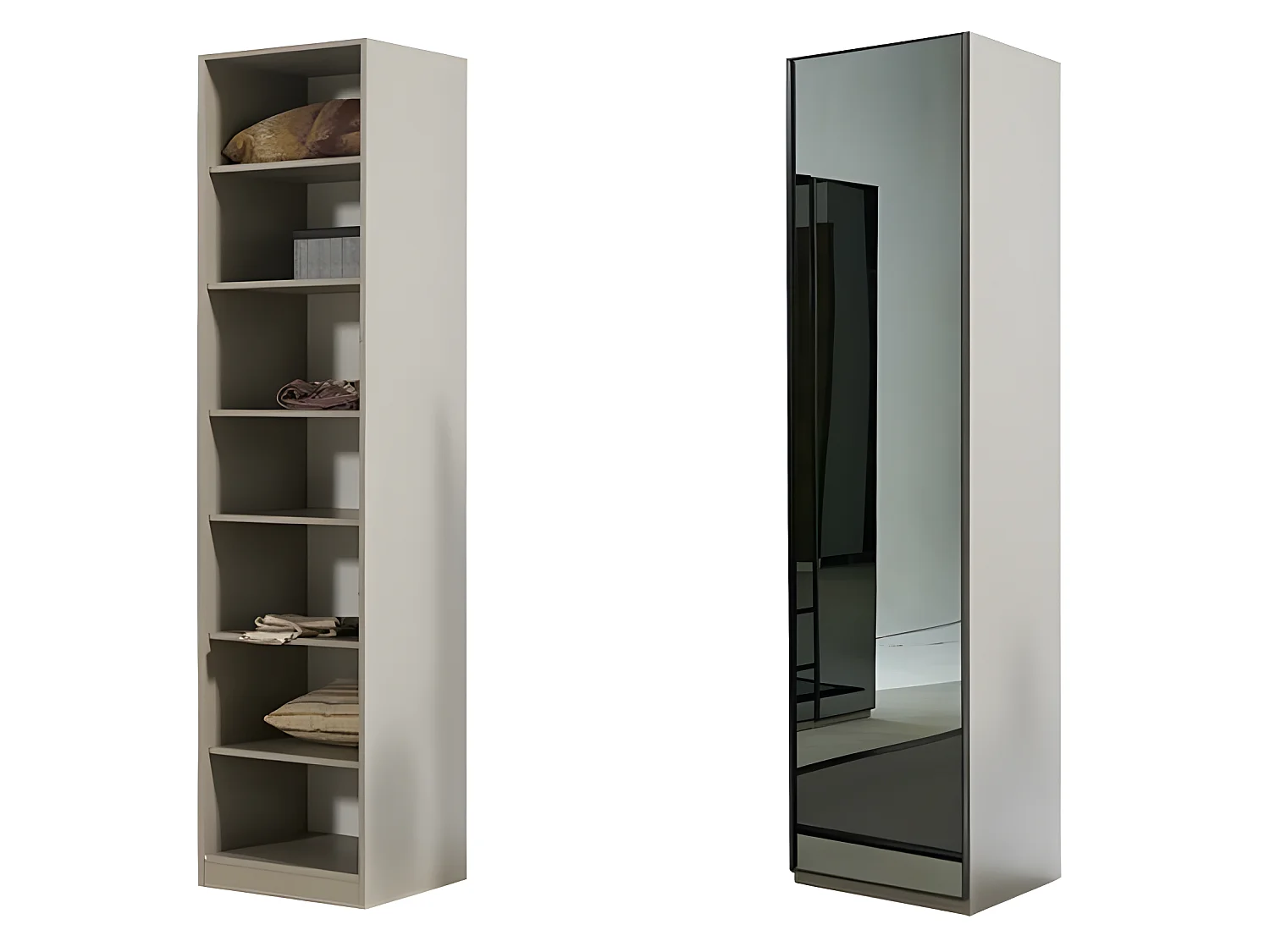 Kleiderschrank Schrank Mehrzweck Kleiderschrank Grau Material Holz Schränke