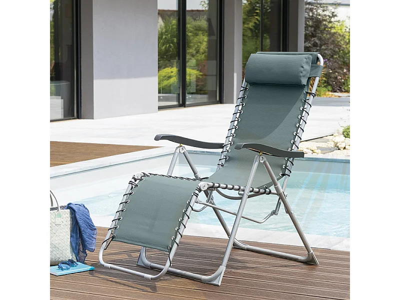 Fauteuil détente d'extérieur Hespéride Silos jade