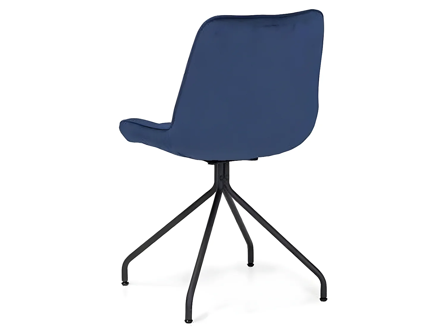 Chaise velours bleu pieds métal Cécile