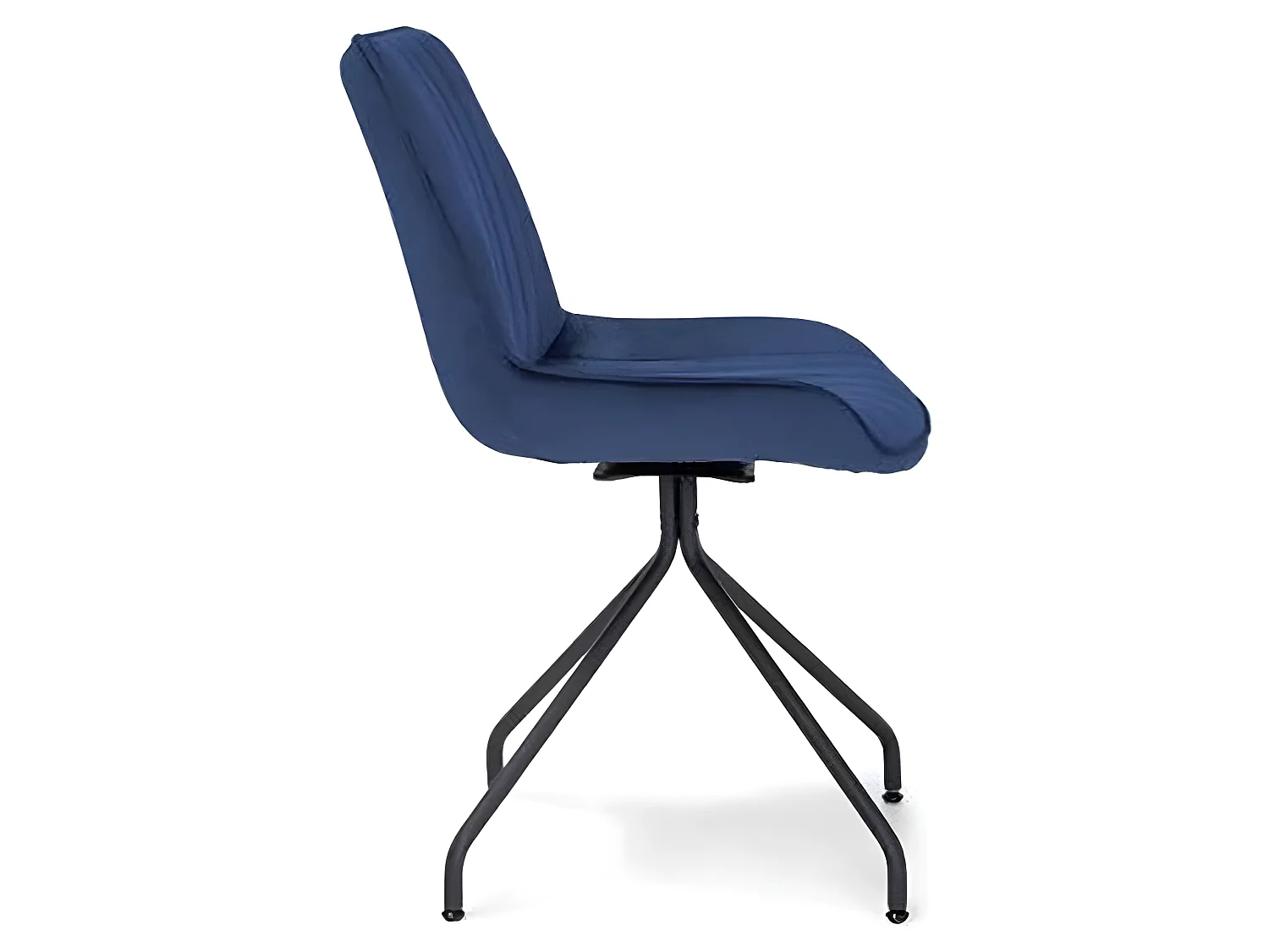 Chaise velours bleu pieds métal Cécile