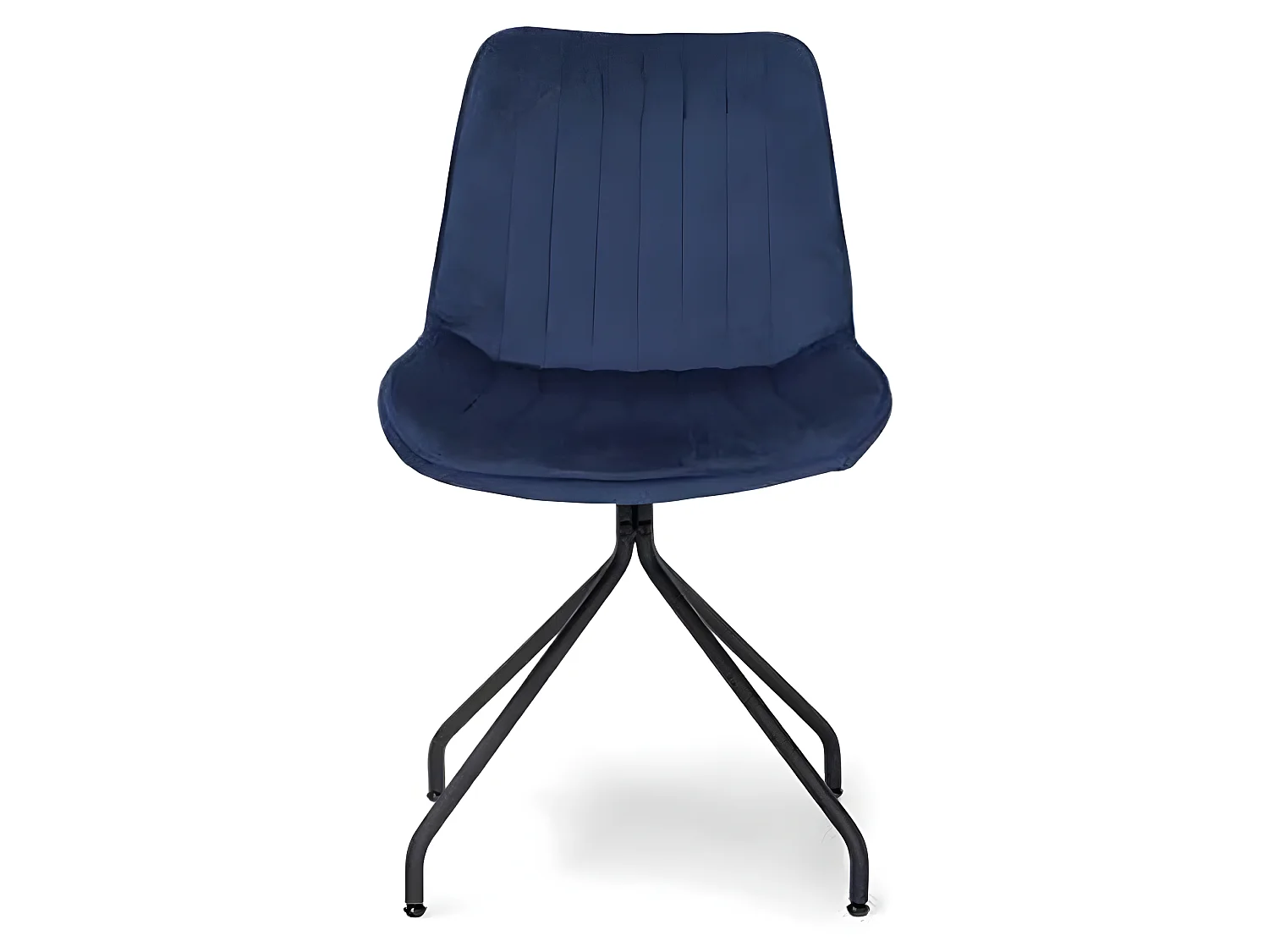 Chaise velours bleu pieds métal Cécile