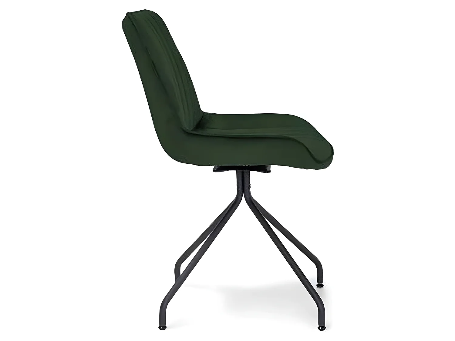 Chaise velours vert foncé pieds métal Cécile