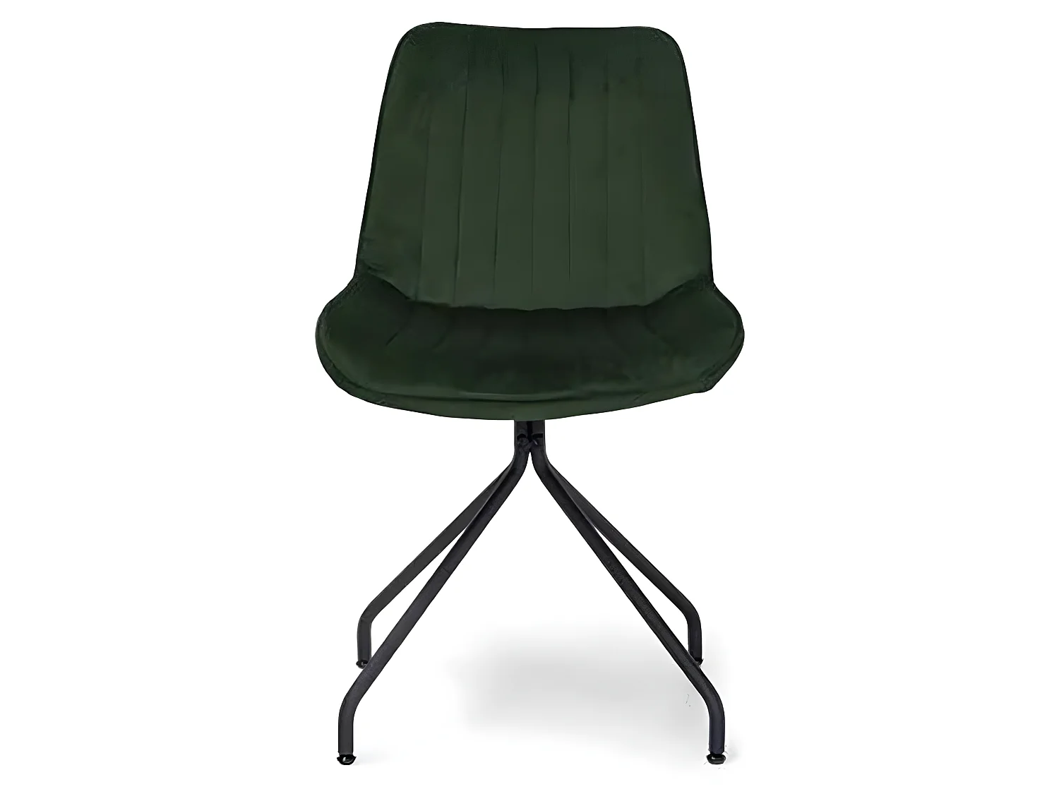 Chaise velours vert foncé pieds métal Cécile