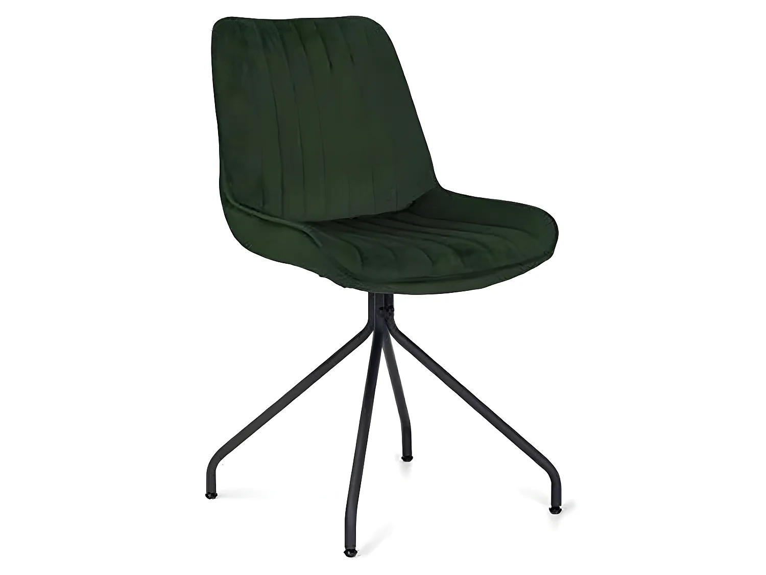 Chaise velours vert foncé pieds métal Cécile