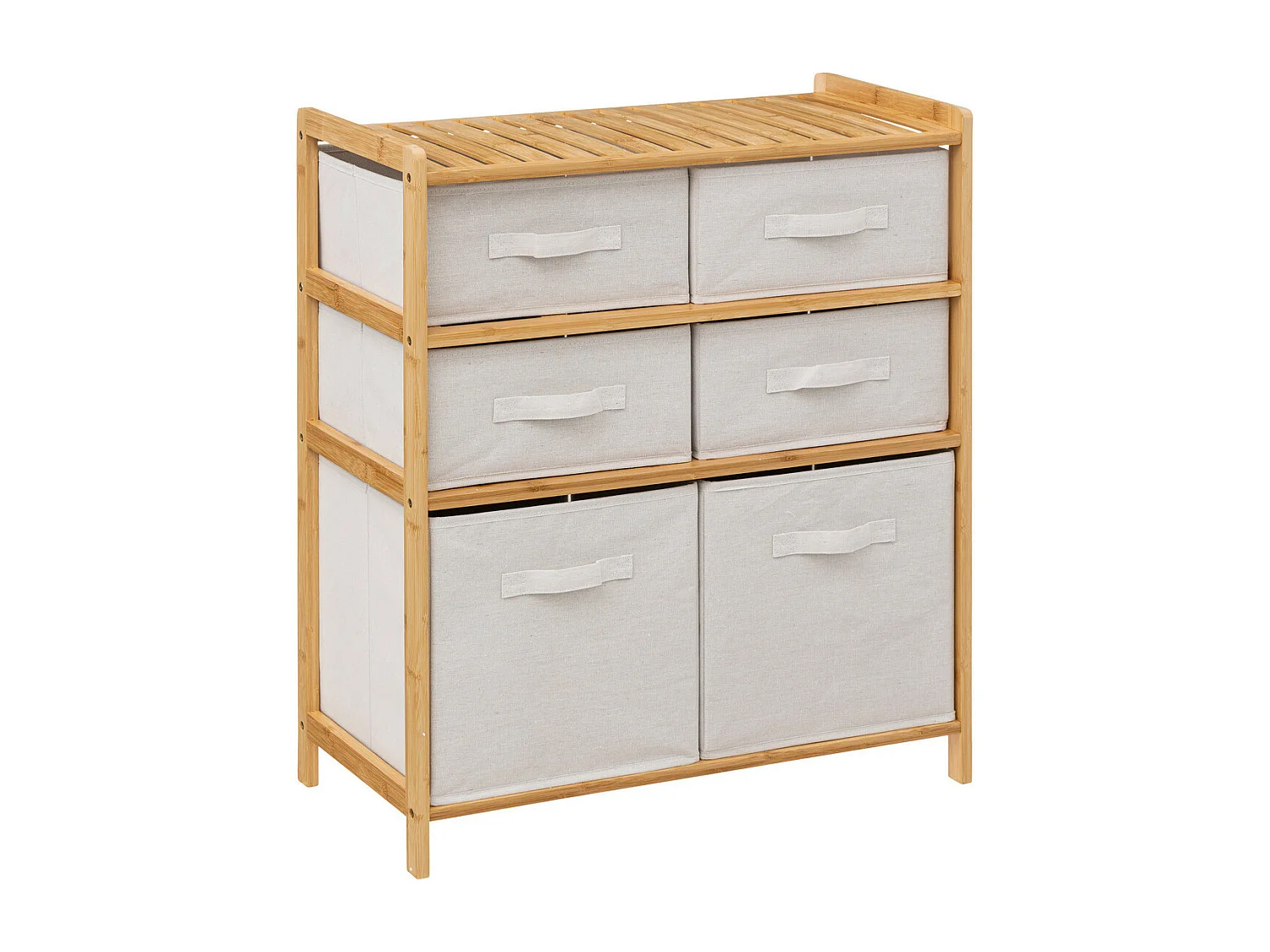 Meuble Étagère en Bambou avec 6 paniers H 78.5 cm