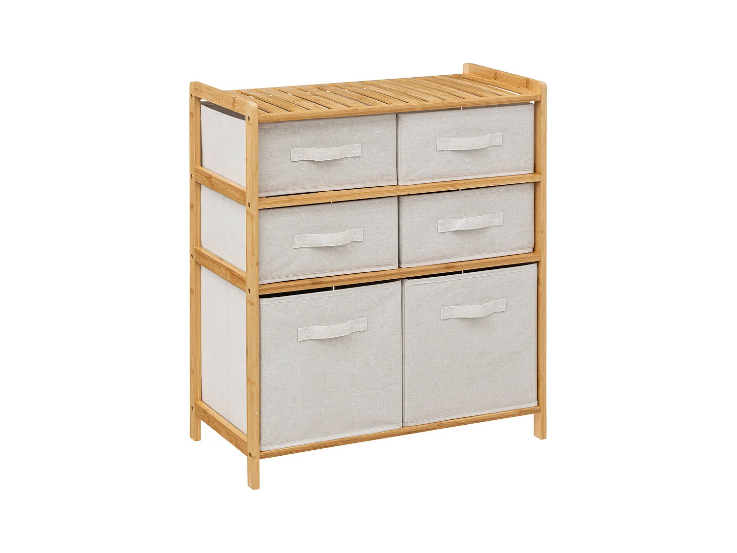 Meuble Étagère en Bambou avec 6 paniers H 78.5 cm