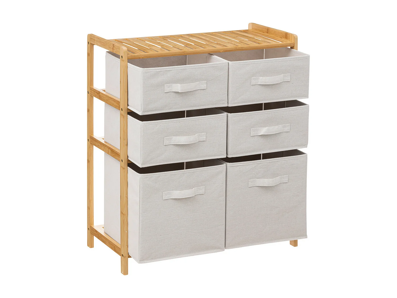 Meuble Étagère en Bambou avec 6 paniers H 78.5 cm