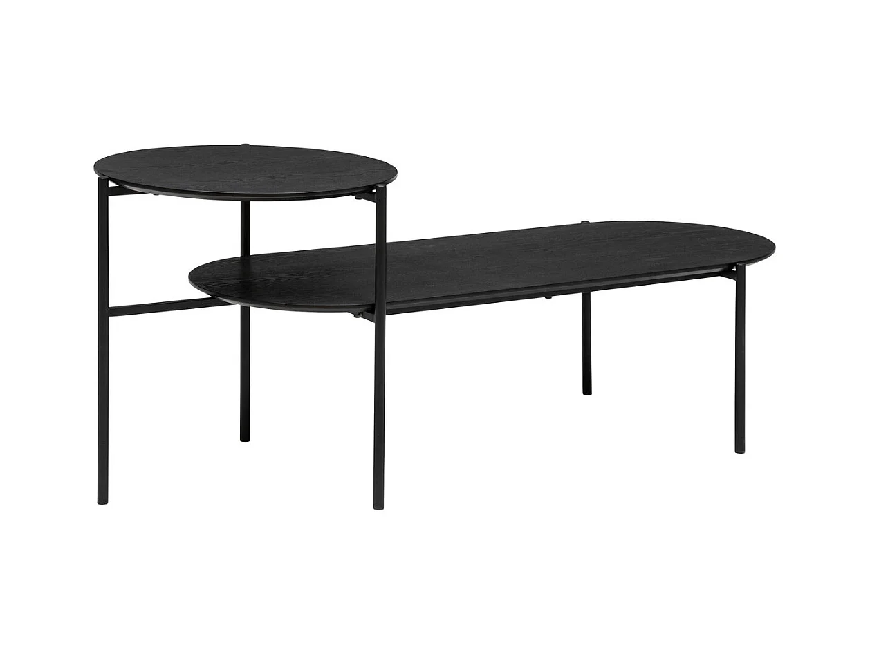 Mesa Centro 2 Niveles Kemi Negro 118x43 cm