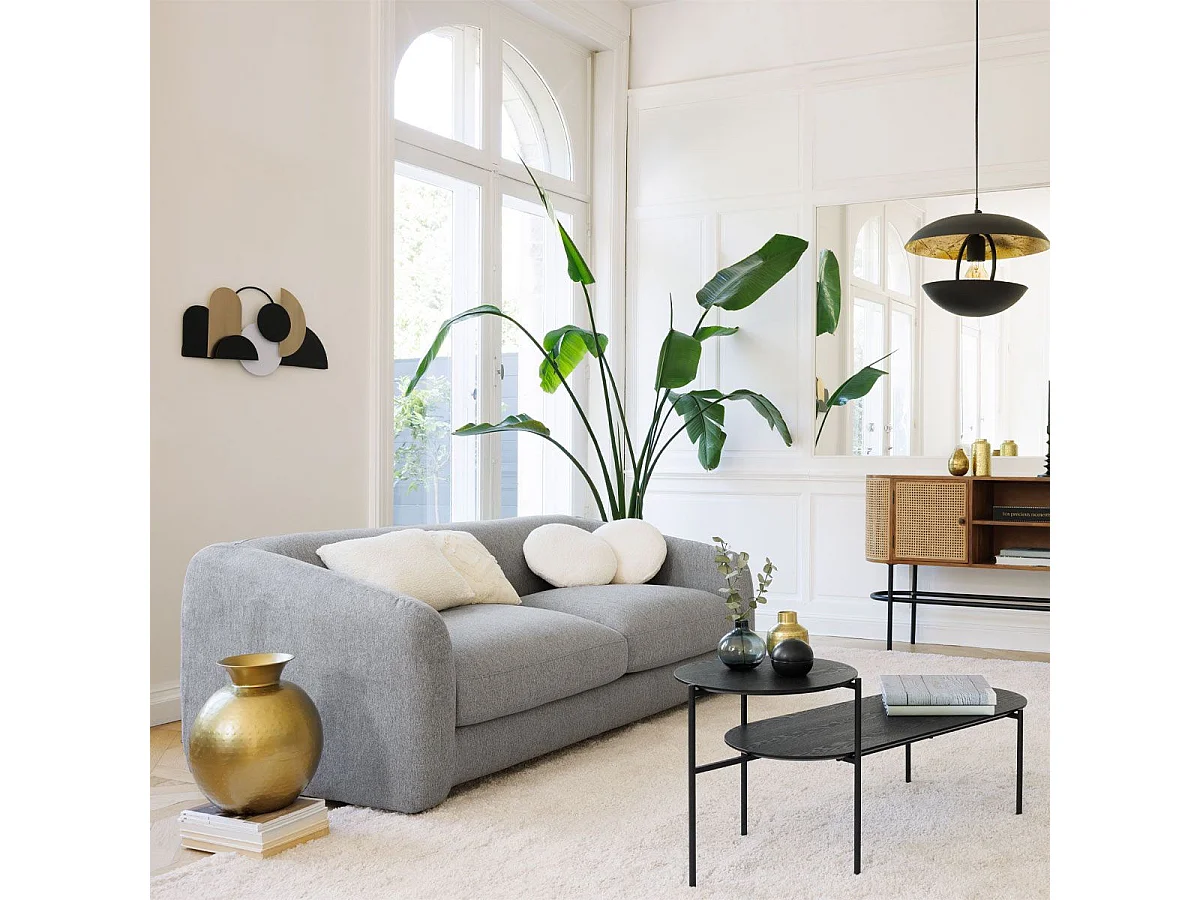 Mesa Centro 2 Niveles Kemi Negro 118x43 cm