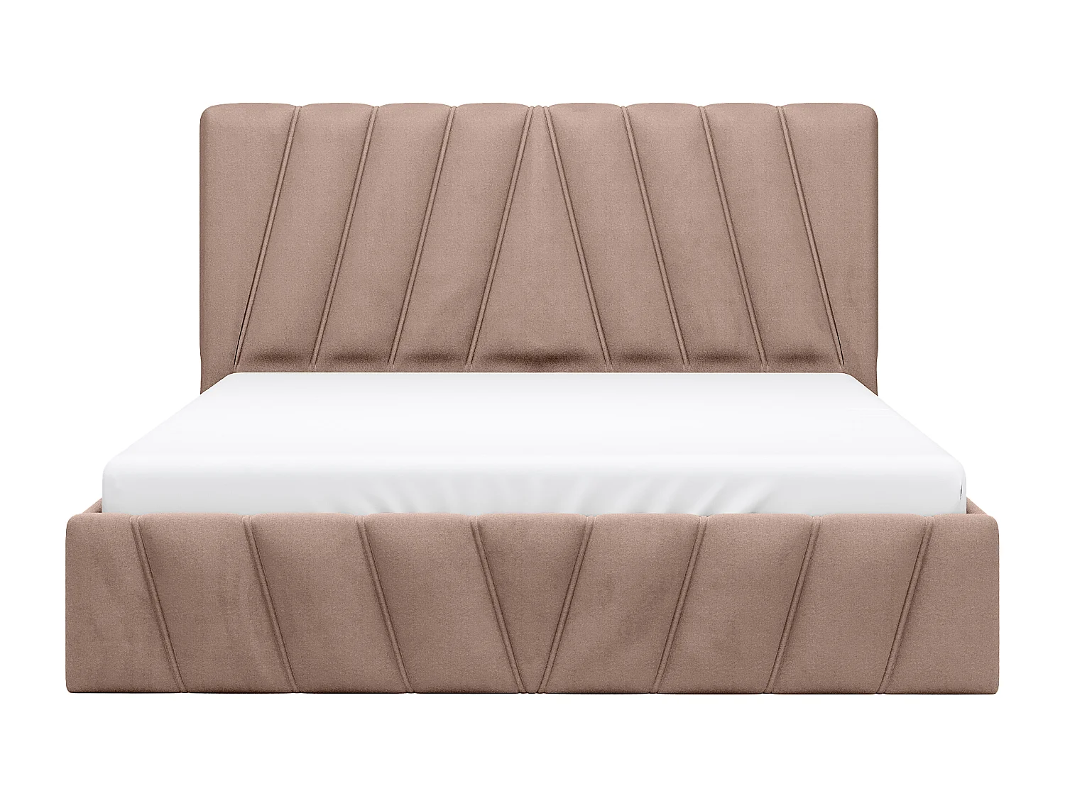 Bed met opbergruimte 160 x 200 cm - Fluweel - Beige - LIDAMA van Pascal Morabito