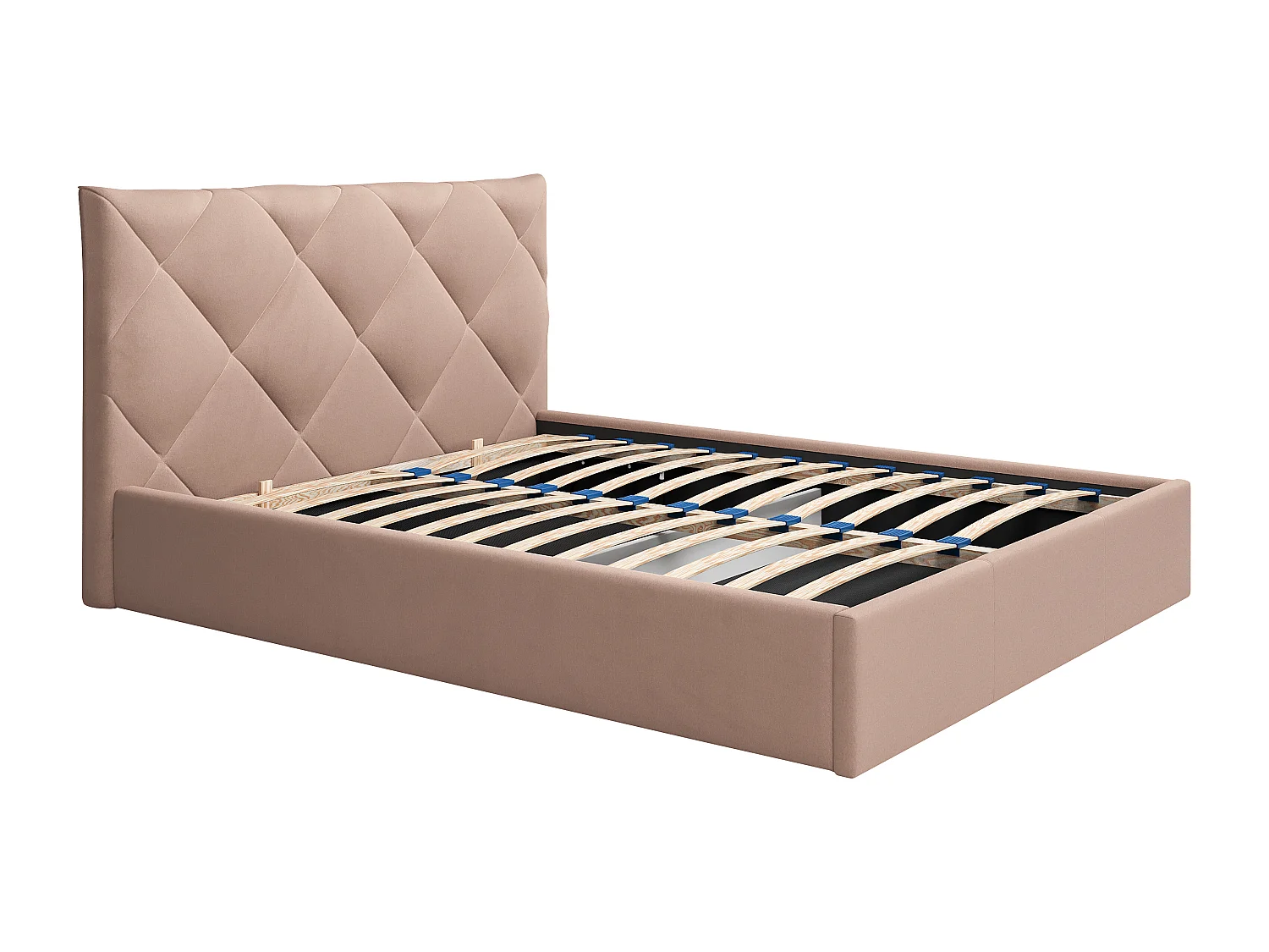 Bed met opbergruimte 160 x 200 cm - Velours - Beige - STARI van Pascal Morabito - van Pascal Morabito