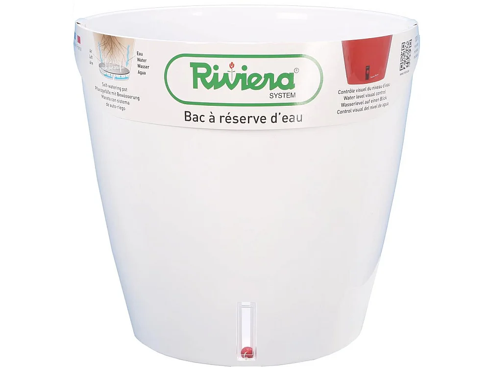 Pot en plastique rond avec réserve d'eau 45 cm Eva