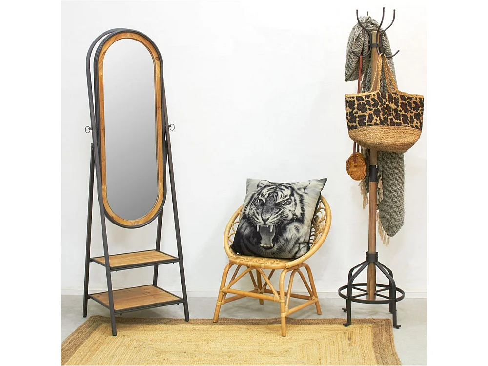 Psyché en pin et métal