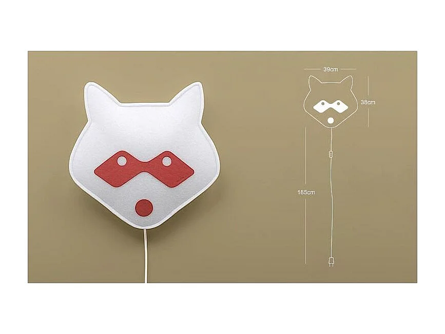 Applique animal masqué led Raton laveur