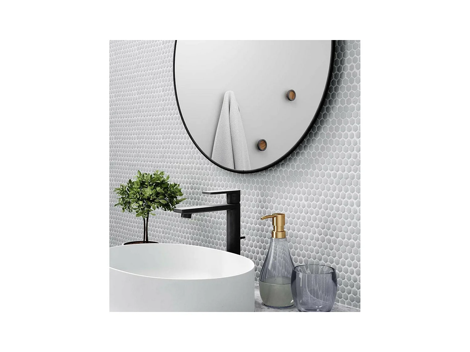 Miroir rond en métal 86 cm Hubba