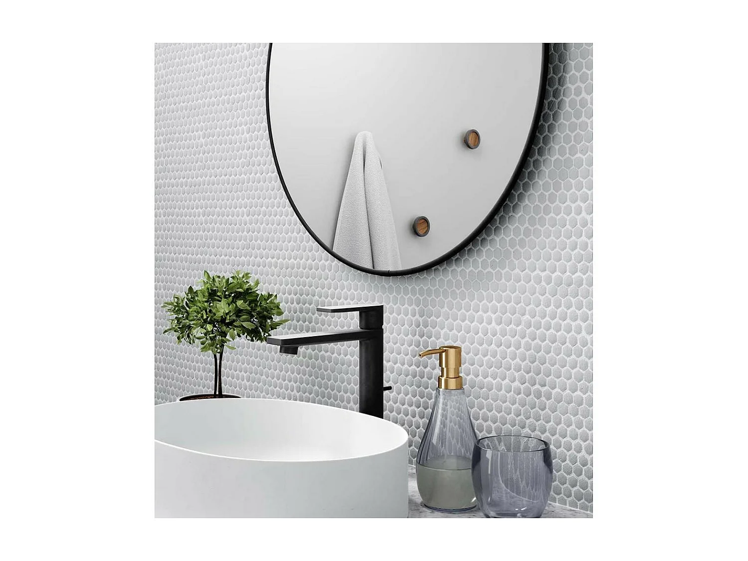 Miroir rond en métal 86 cm Hubba