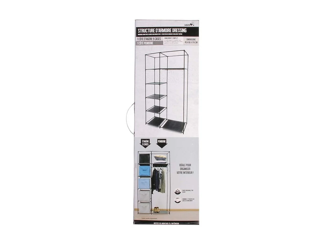 Structure Armoire 5 Cases Et 1 Penderie