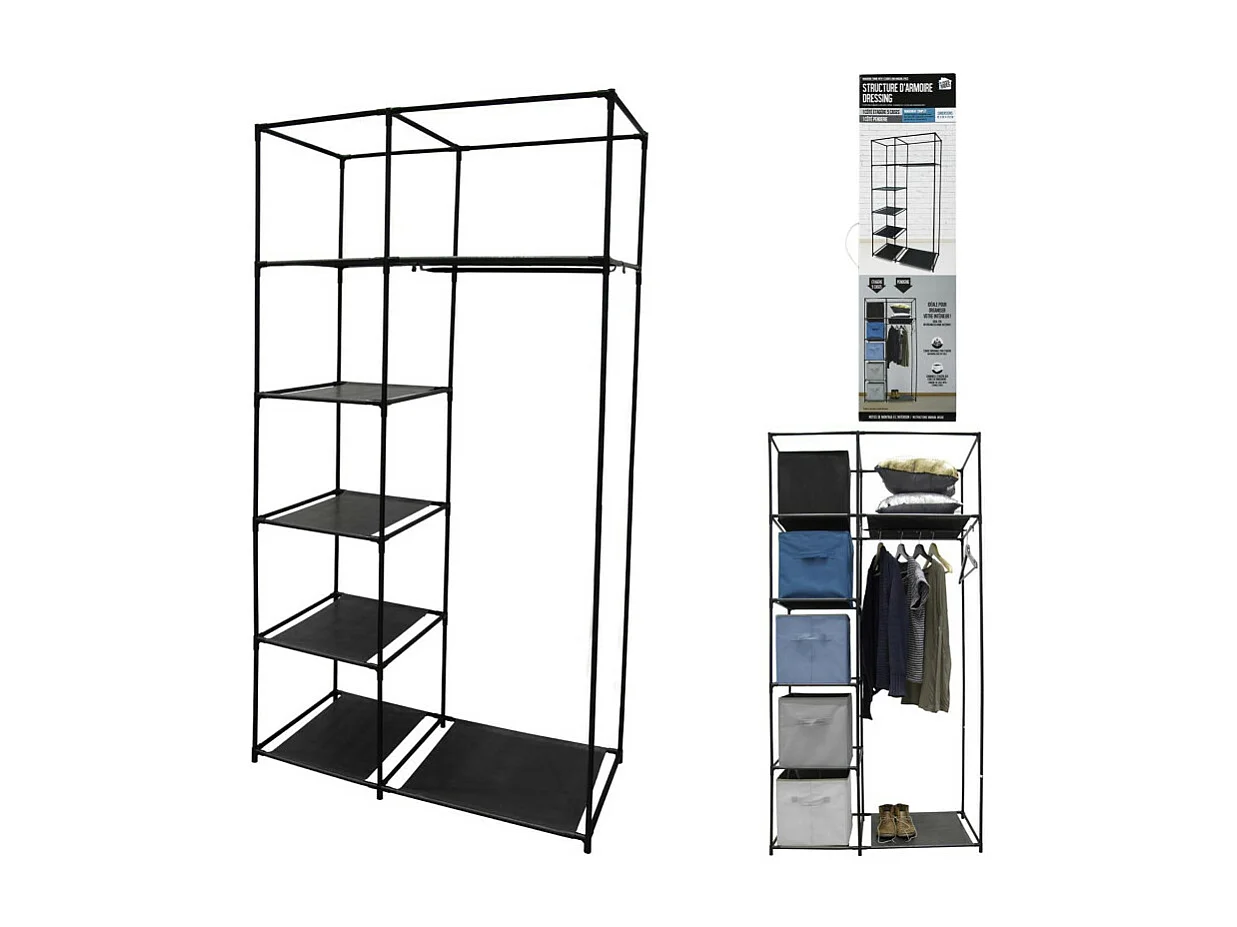 Structure Armoire 5 Cases Et 1 Penderie