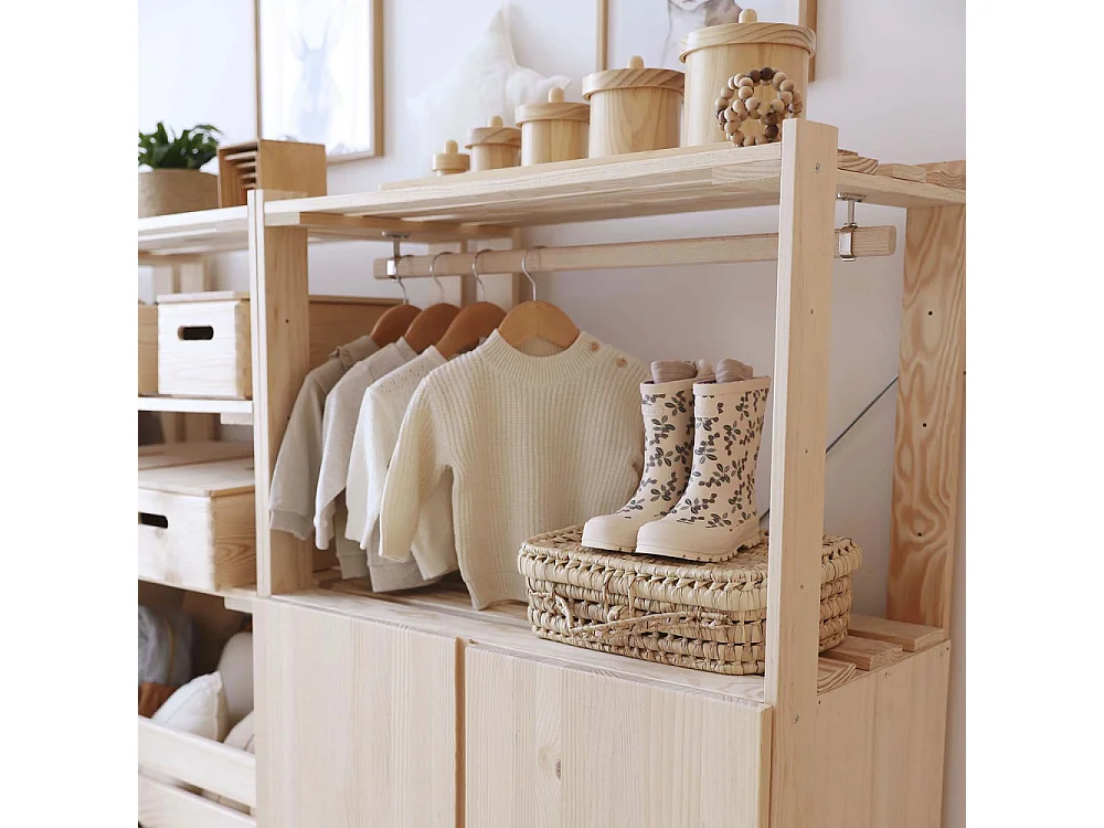 Penderie en pin massif Nova 76.5 x 38.5 x 110 cm