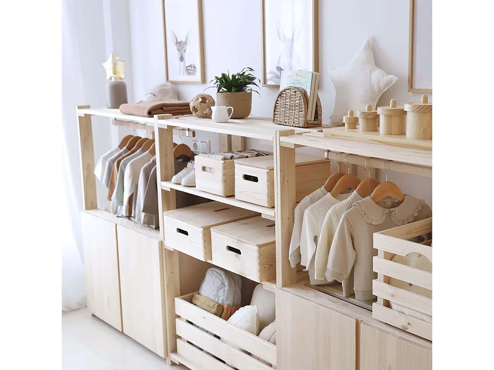 Penderie en pin massif Nova 76.5 x 38.5 x 110 cm