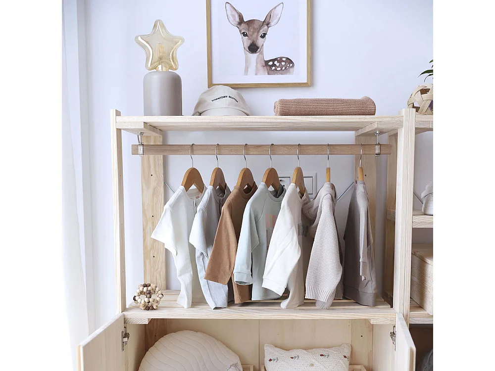 Penderie en pin massif Nova 76.5 x 38.5 x 110 cm