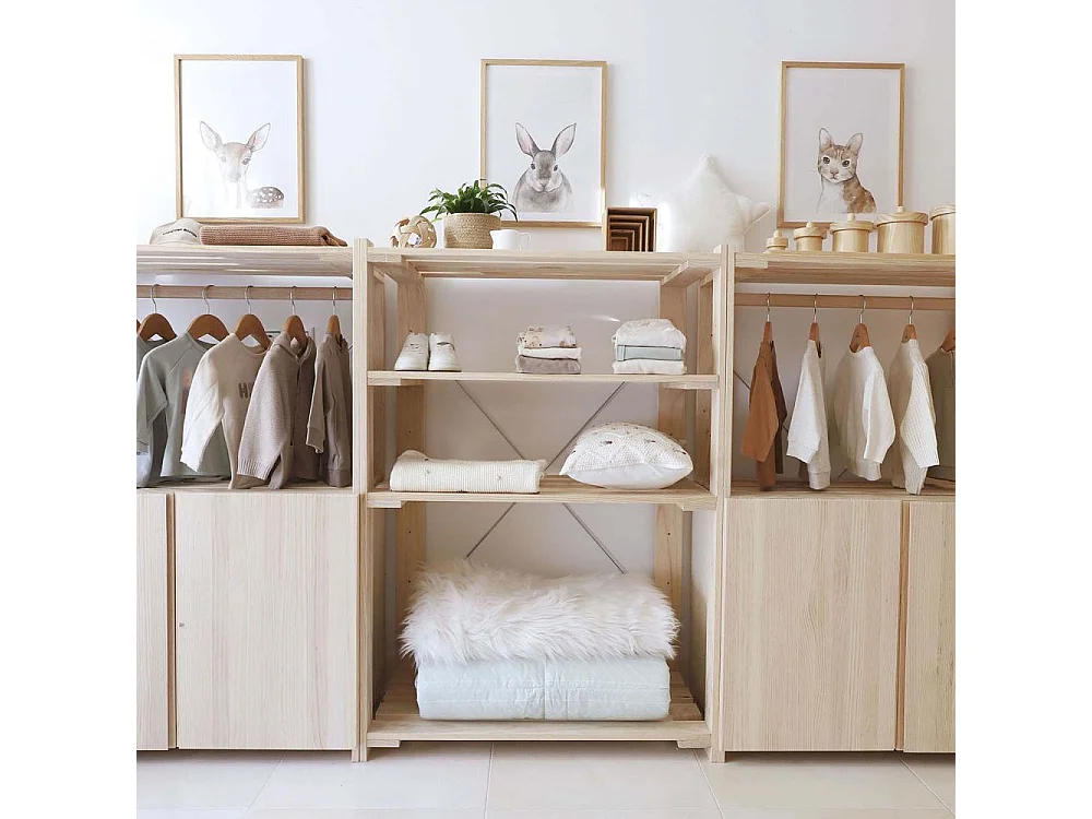 Penderie en pin massif Nova 76.5 x 38.5 x 110 cm