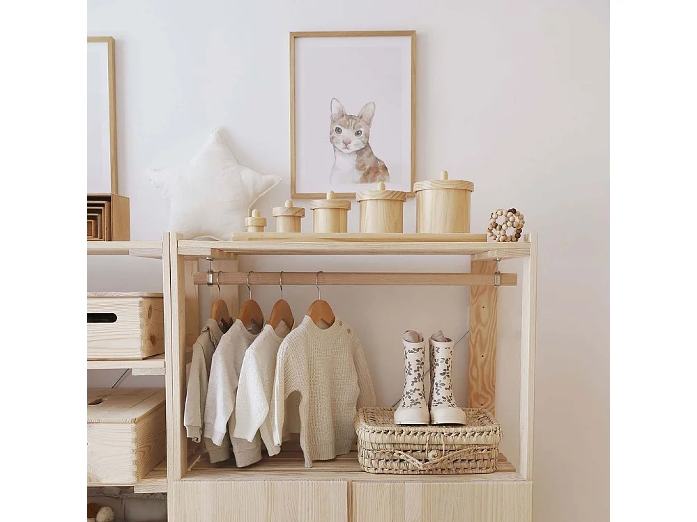 Penderie en pin massif Nova 76.5 x 38.5 x 110 cm