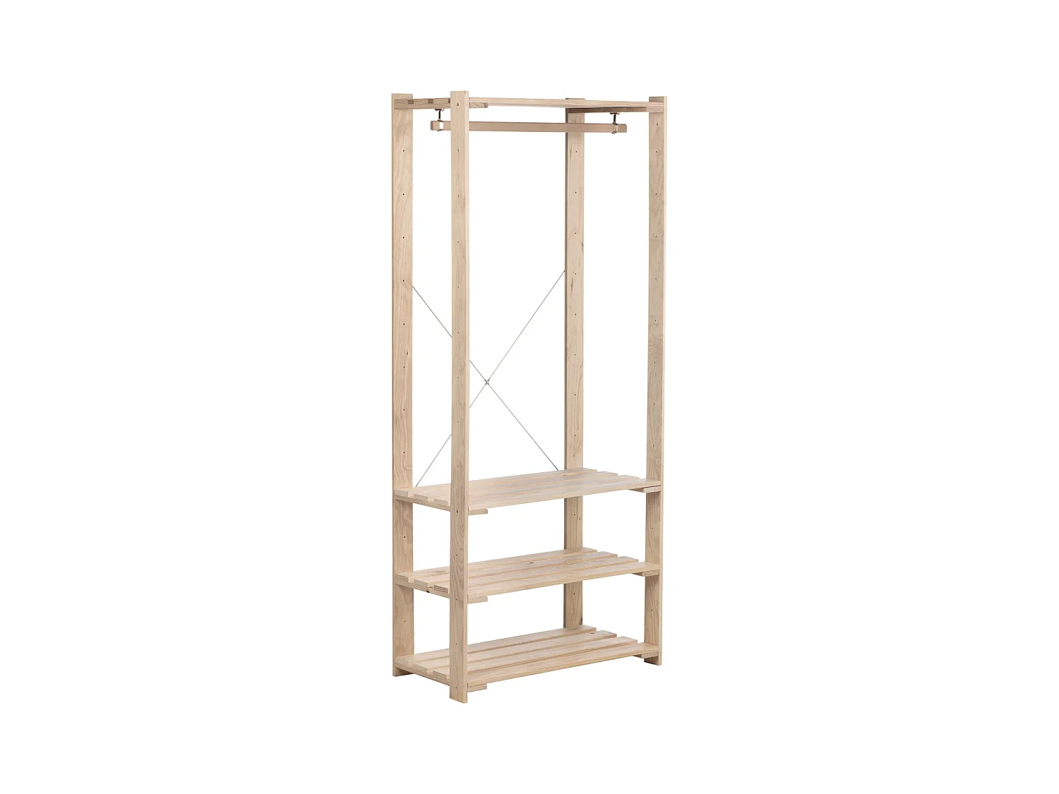 Penderie en pin massif Nova 76.5 x 38.5 x 174.5 cm