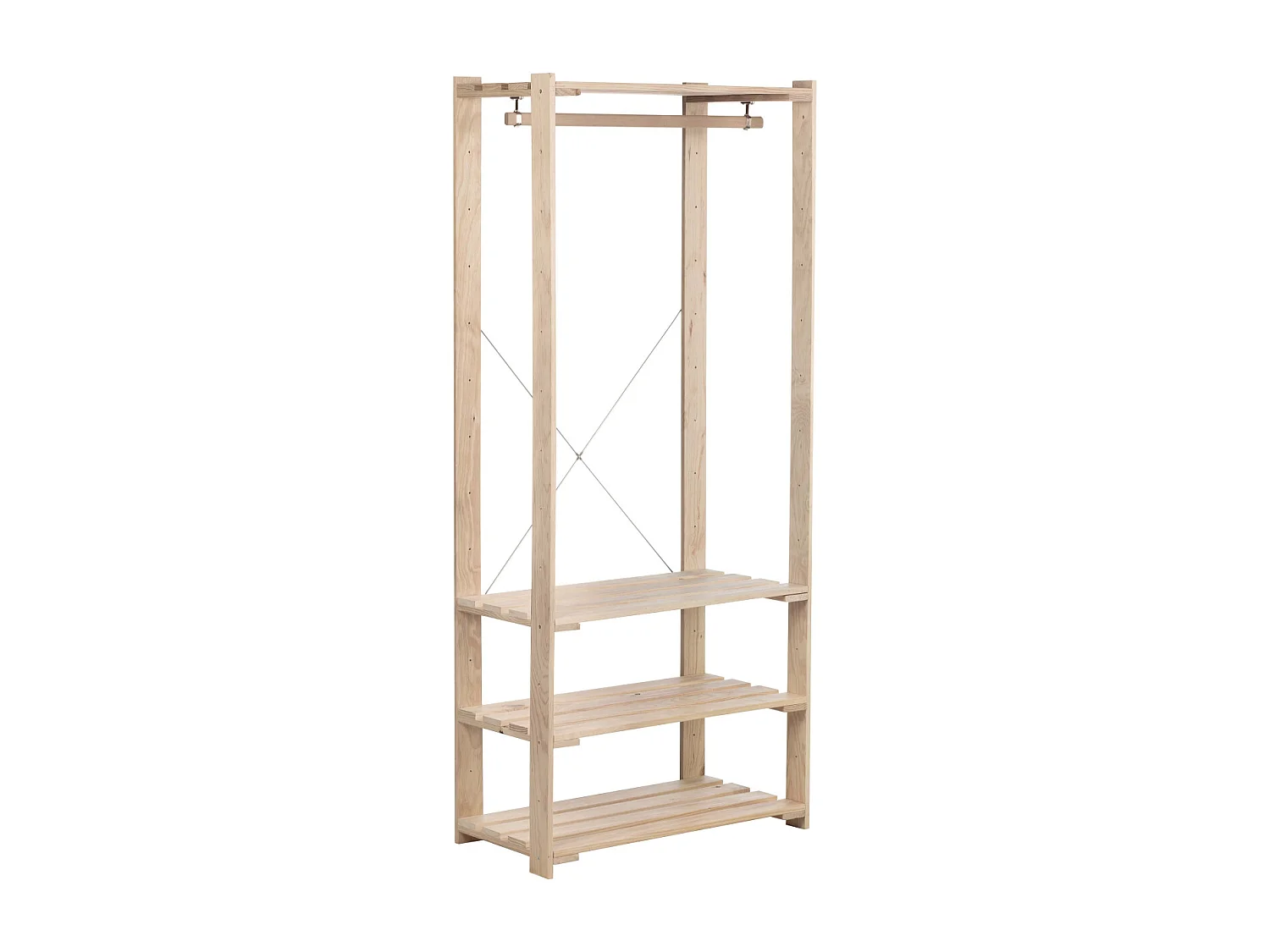 Penderie en pin massif Nova 76.5 x 38.5 x 174.5 cm