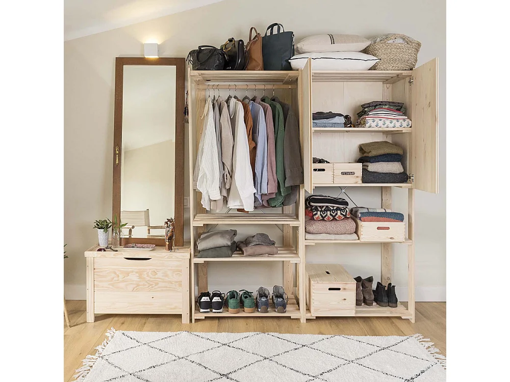 Penderie en pin massif Nova 76.5 x 38.5 x 174.5 cm